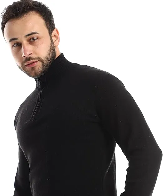 سترة رجالي من Andora محبوكة بأكمام طويلة وسحاب للإغلاق