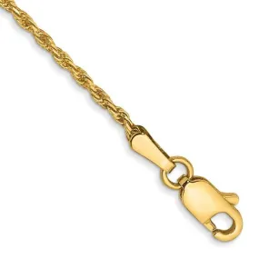 14k Yellow Gold 1.3mm Diamond Cut Rope Bracelet Anklet Choker Necklace Pendant Chain