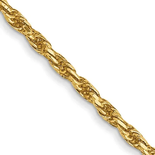 14k Yellow Gold 1.3mm Diamond Cut Rope Bracelet Anklet Choker Necklace Pendant Chain