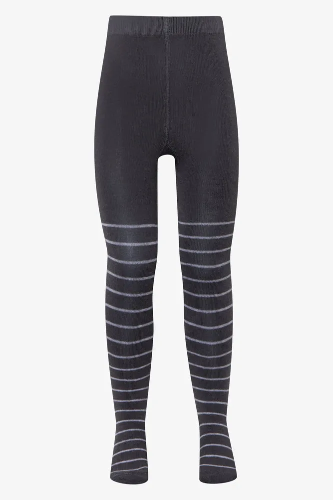2 Pack Printed Tights Charcoal