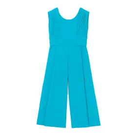 Abel&Lula Girl's Turquoise Flowy Crepe Jumpsuit
