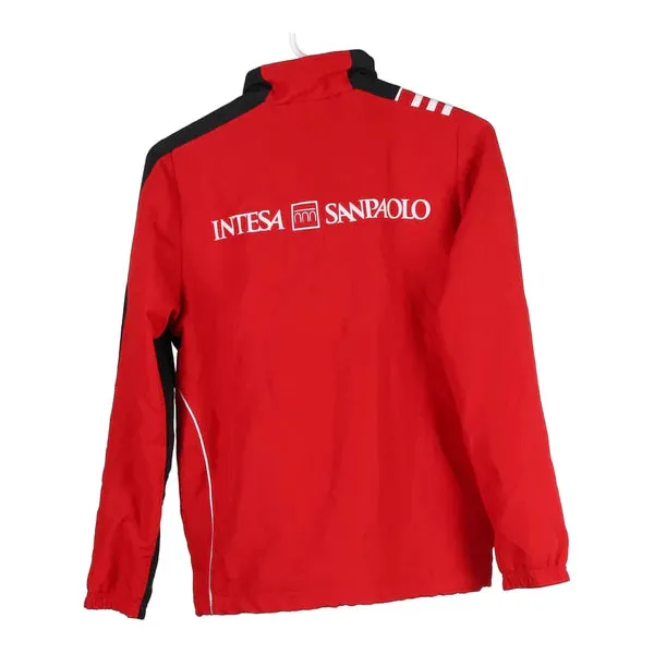 Age 11-12, A.C.M Adidas Football Track Jacket - Medium Red Polyester