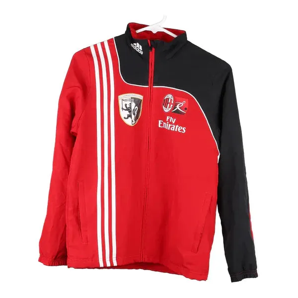 Age 11-12, A.C.M Adidas Football Track Jacket - Medium Red Polyester