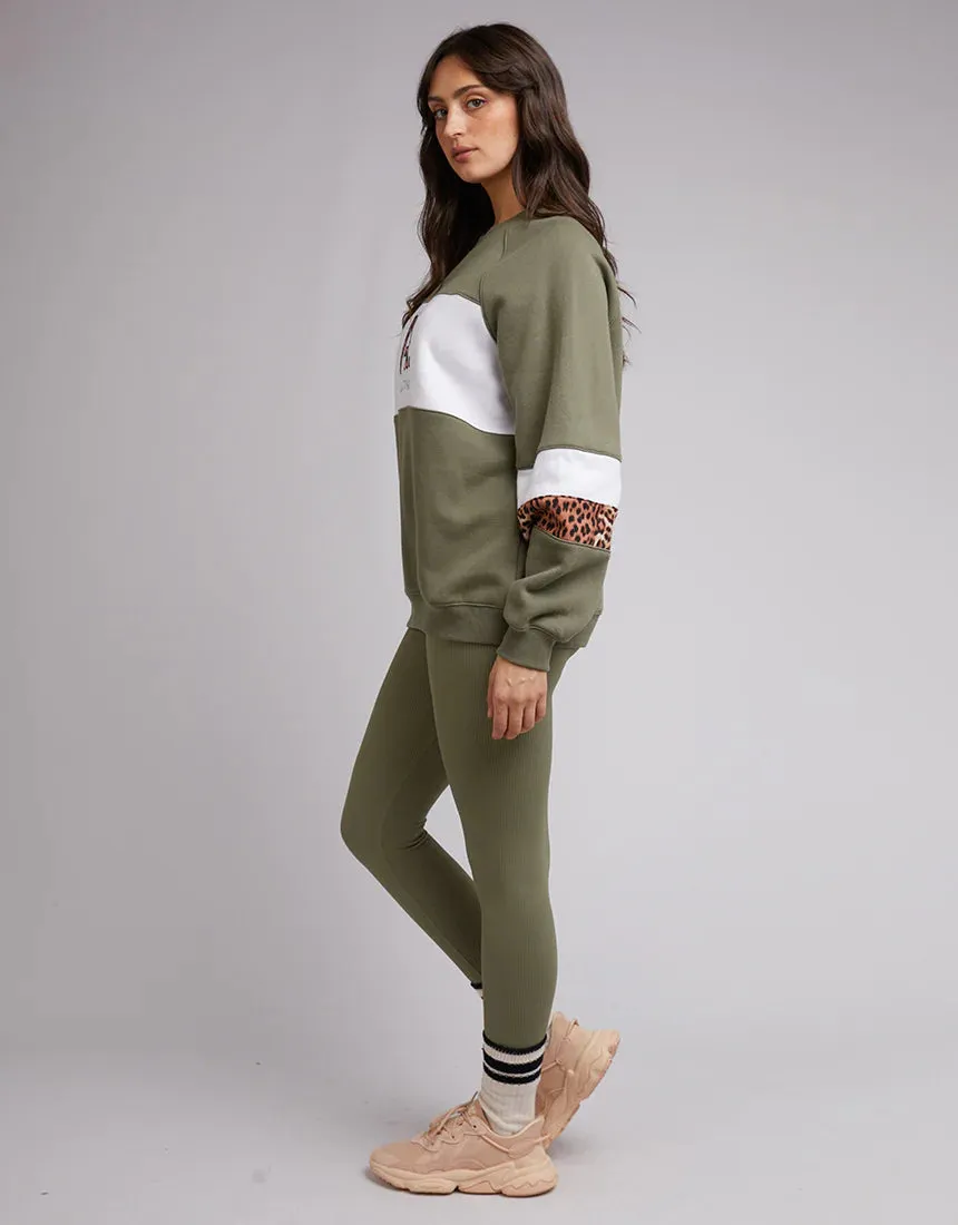 All About Eve Jordan Panelled Crew - Khaki