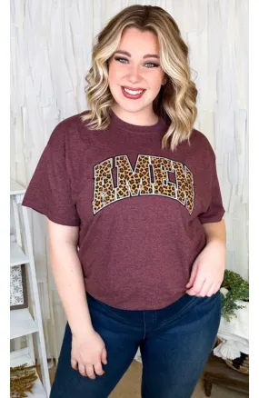 Amen Graphic Maroon Tee