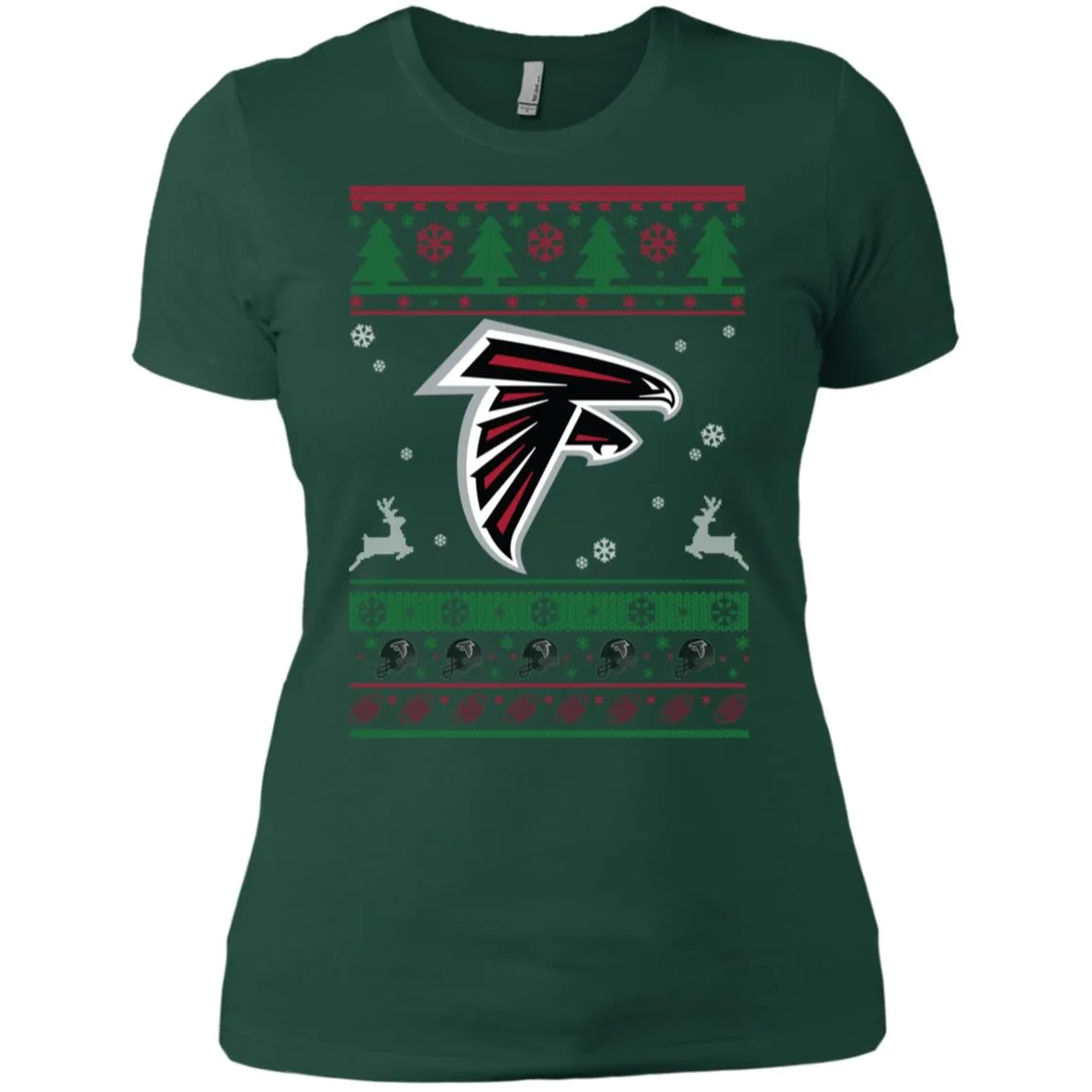 Atlanta Falcons Logo Football Teams Ugly Christmas Sweater Women T-Shirt