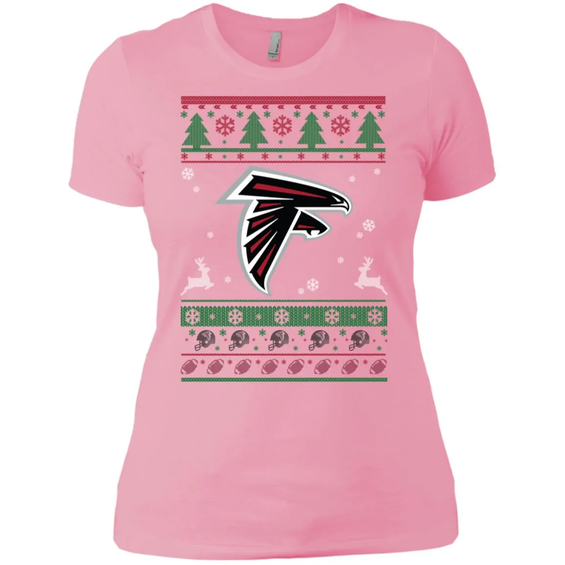Atlanta Falcons Logo Football Teams Ugly Christmas Sweater Women T-Shirt