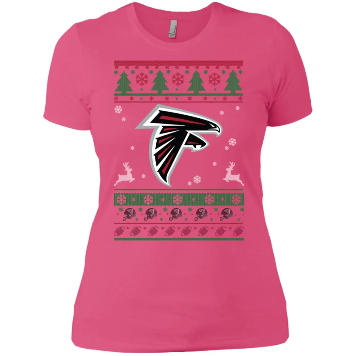 Atlanta Falcons Logo Football Teams Ugly Christmas Sweater Women T-Shirt