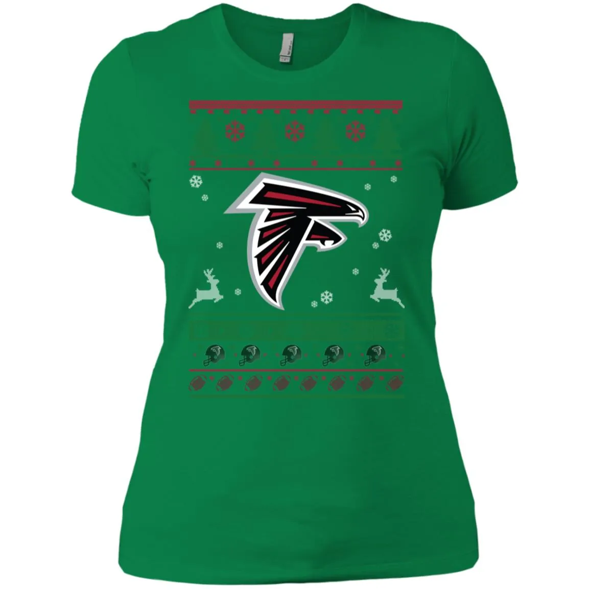 Atlanta Falcons Logo Football Teams Ugly Christmas Sweater Women T-Shirt