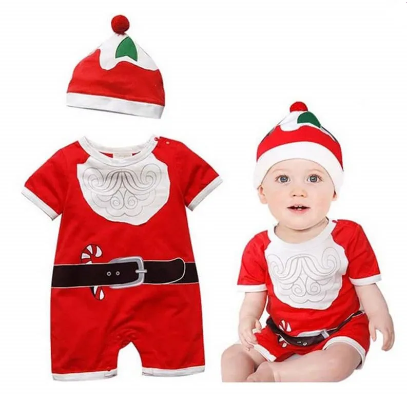 Baby Romper  Santa Romper with Hat