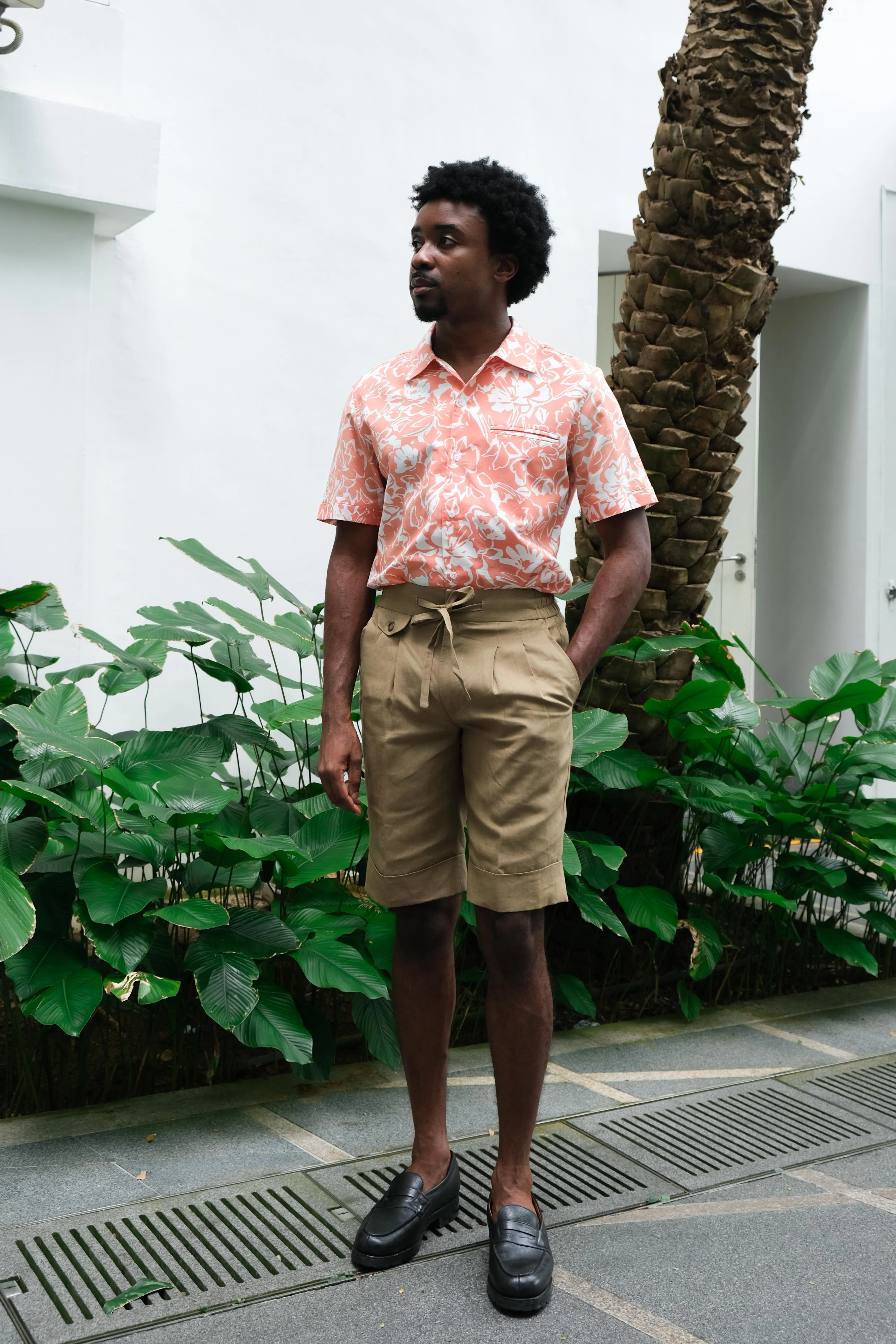 Burnt Sienna Print Short Sleeve Shirt