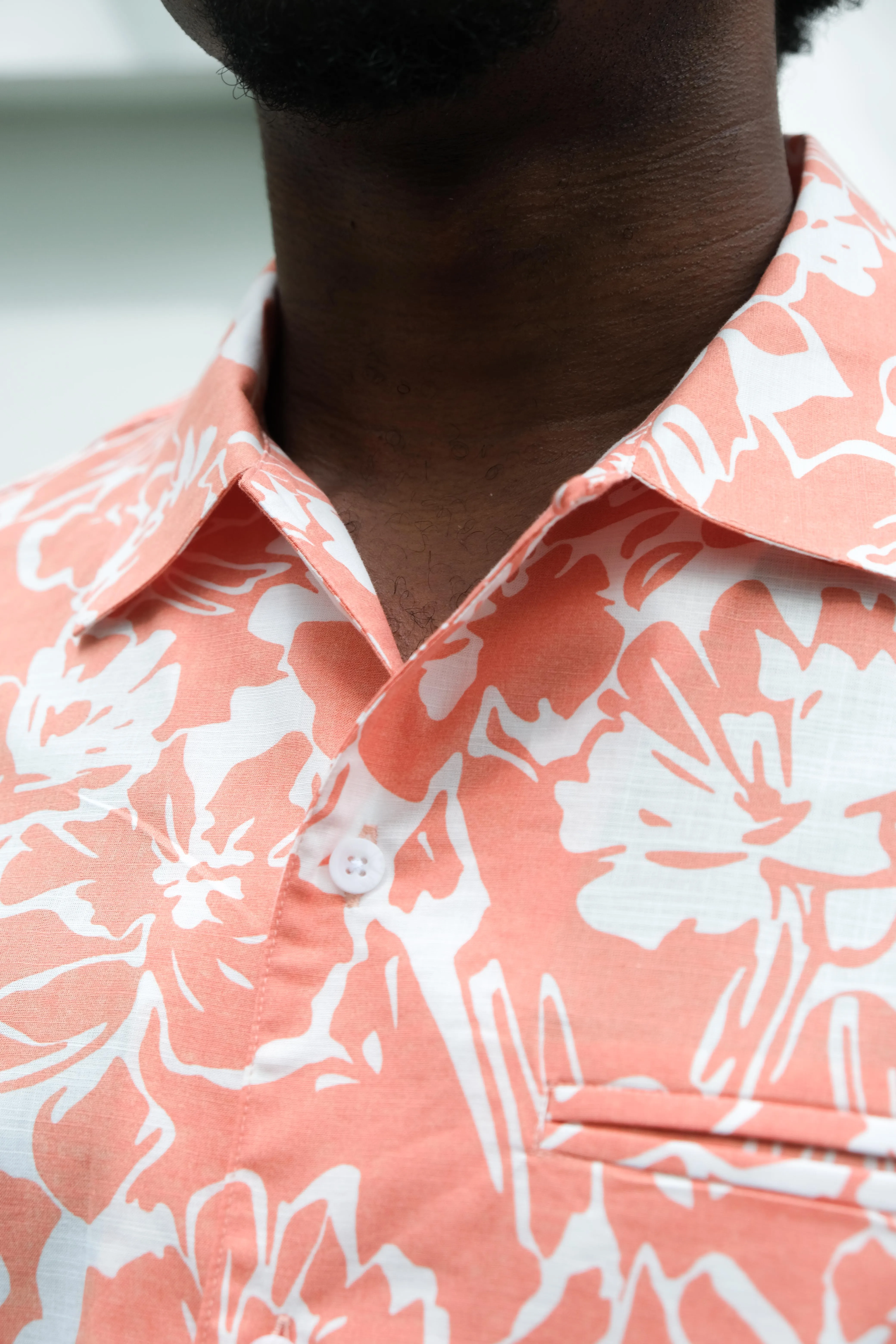 Burnt Sienna Print Short Sleeve Shirt