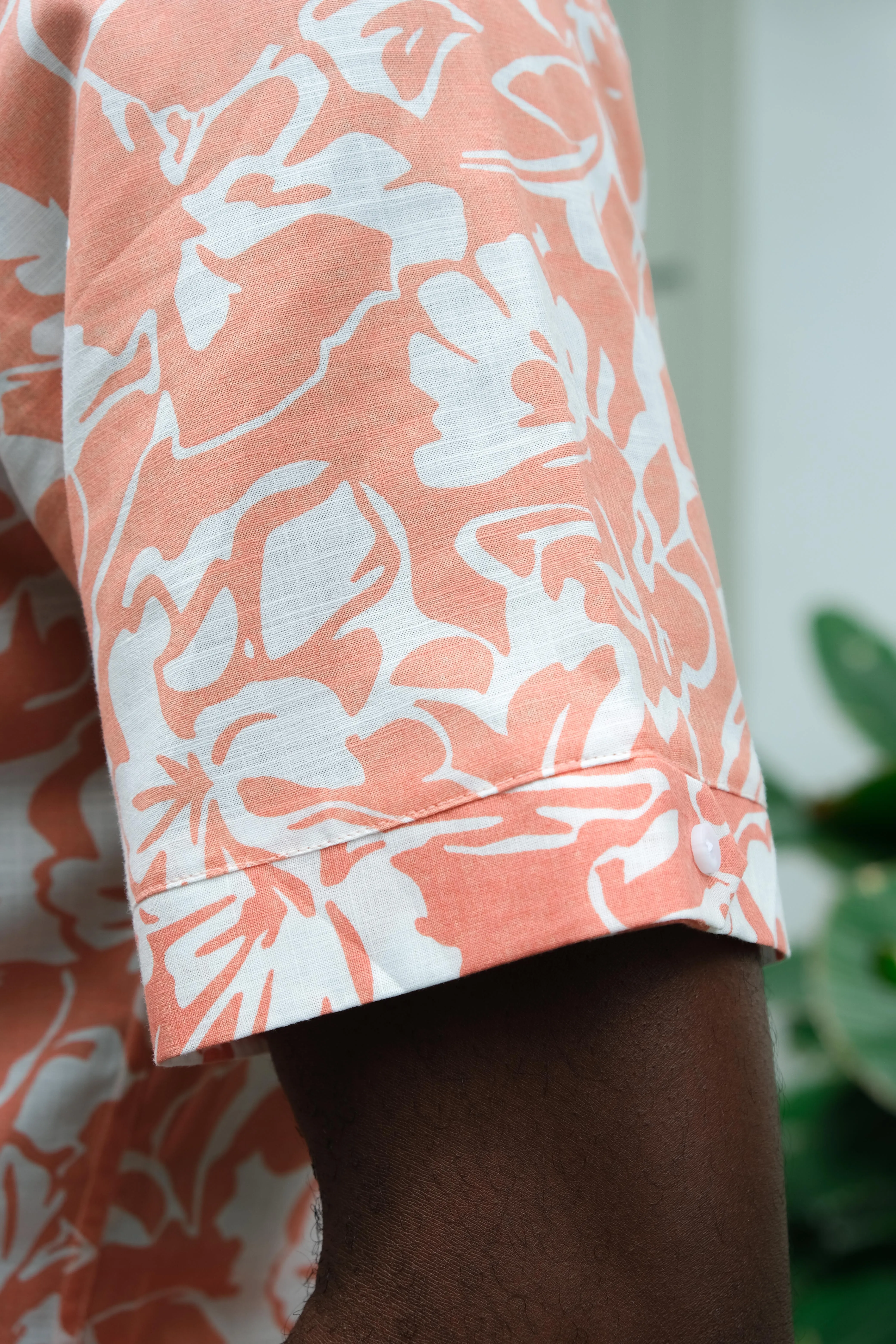 Burnt Sienna Print Short Sleeve Shirt