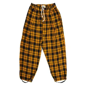 Clash Plaid Pleated Trouser, Mustard