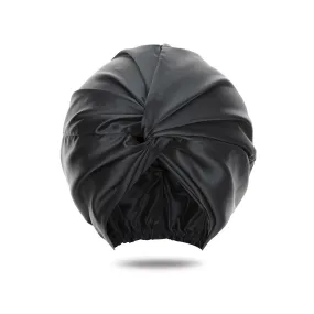Double Layer Silk Bonnet - Black