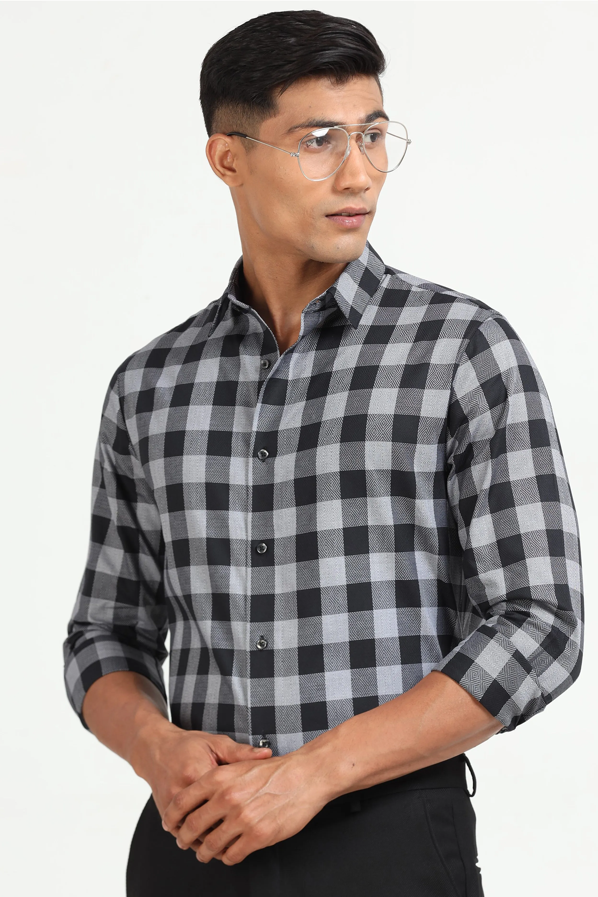 Greyscale Grid Shirt