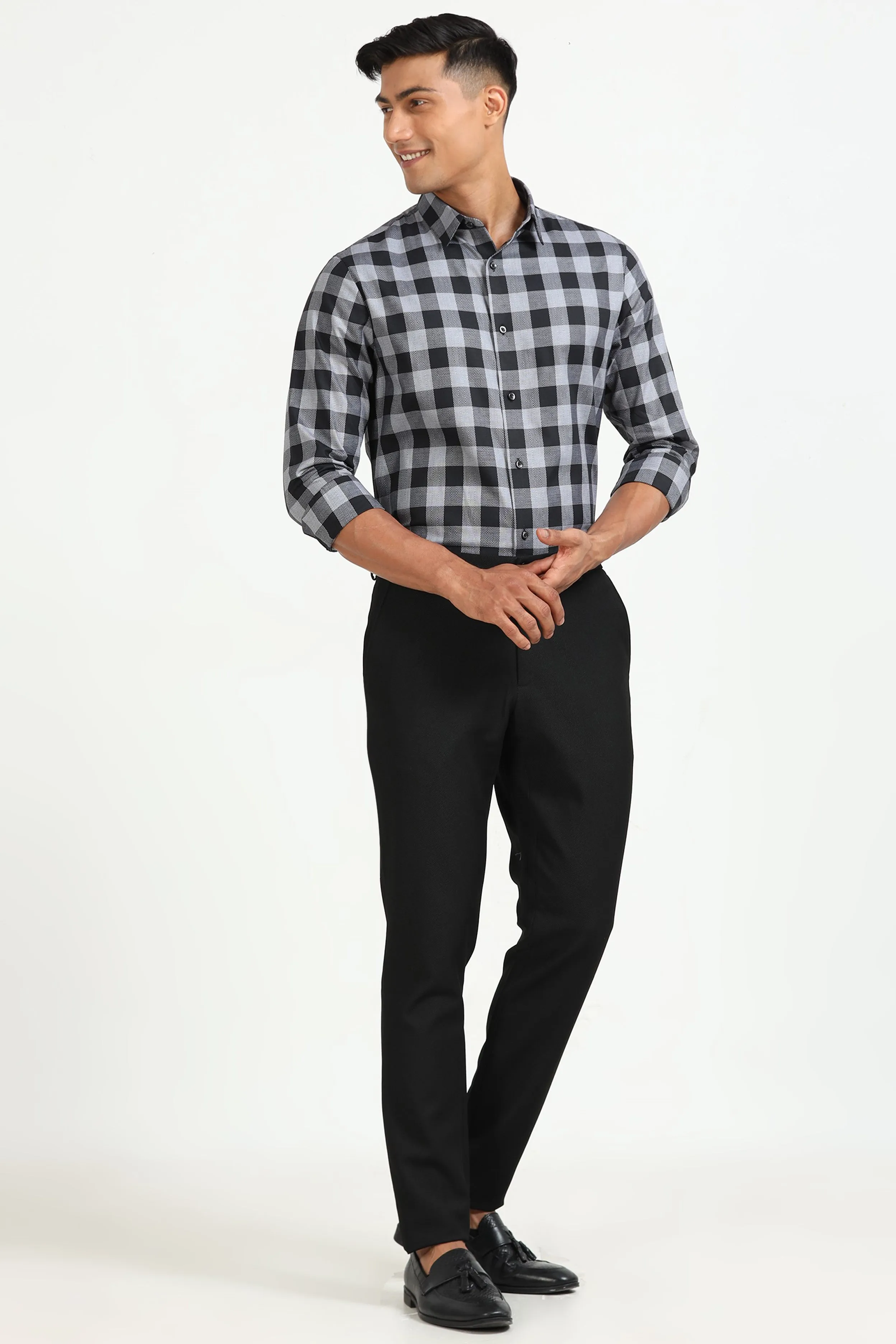 Greyscale Grid Shirt