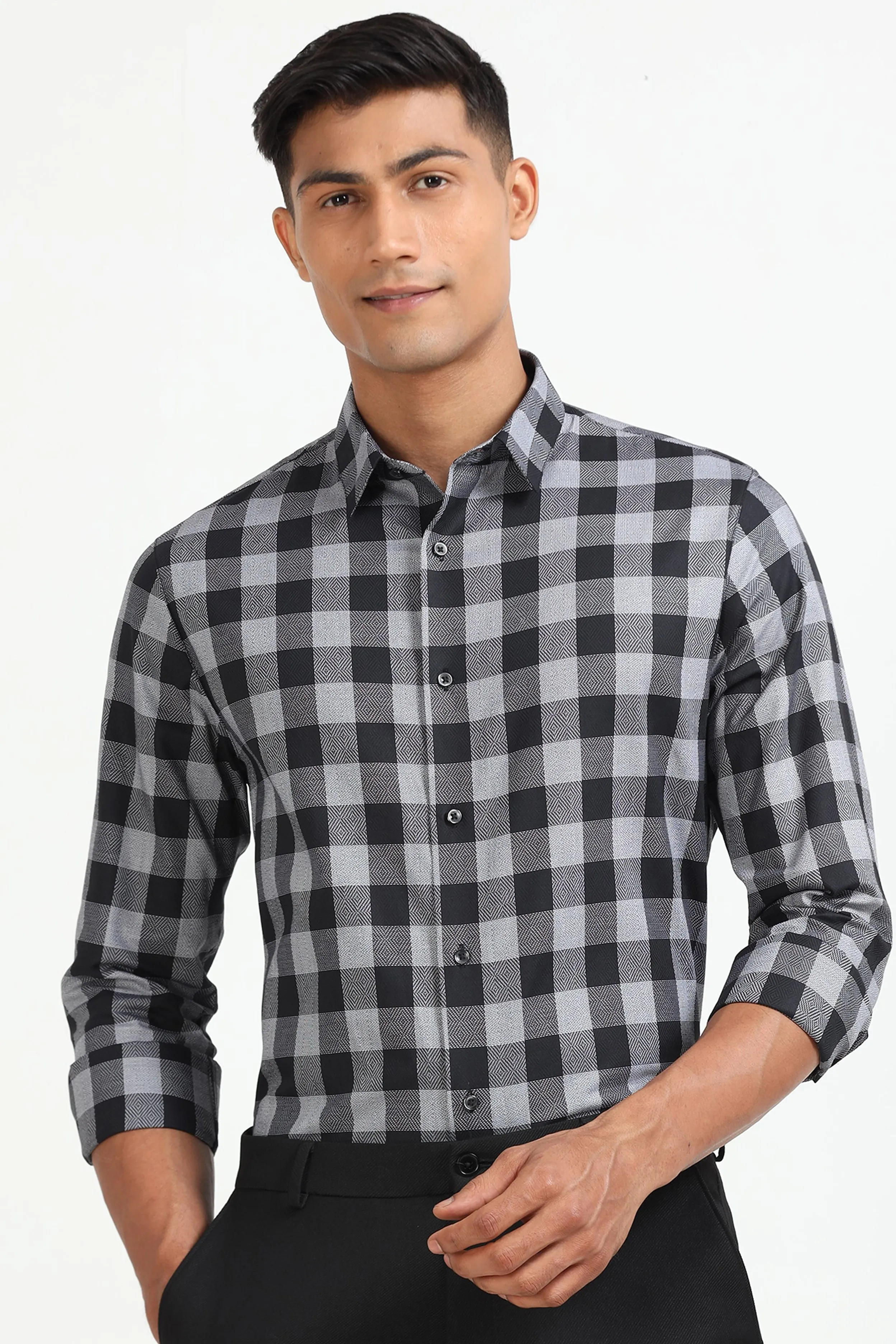 Greyscale Grid Shirt