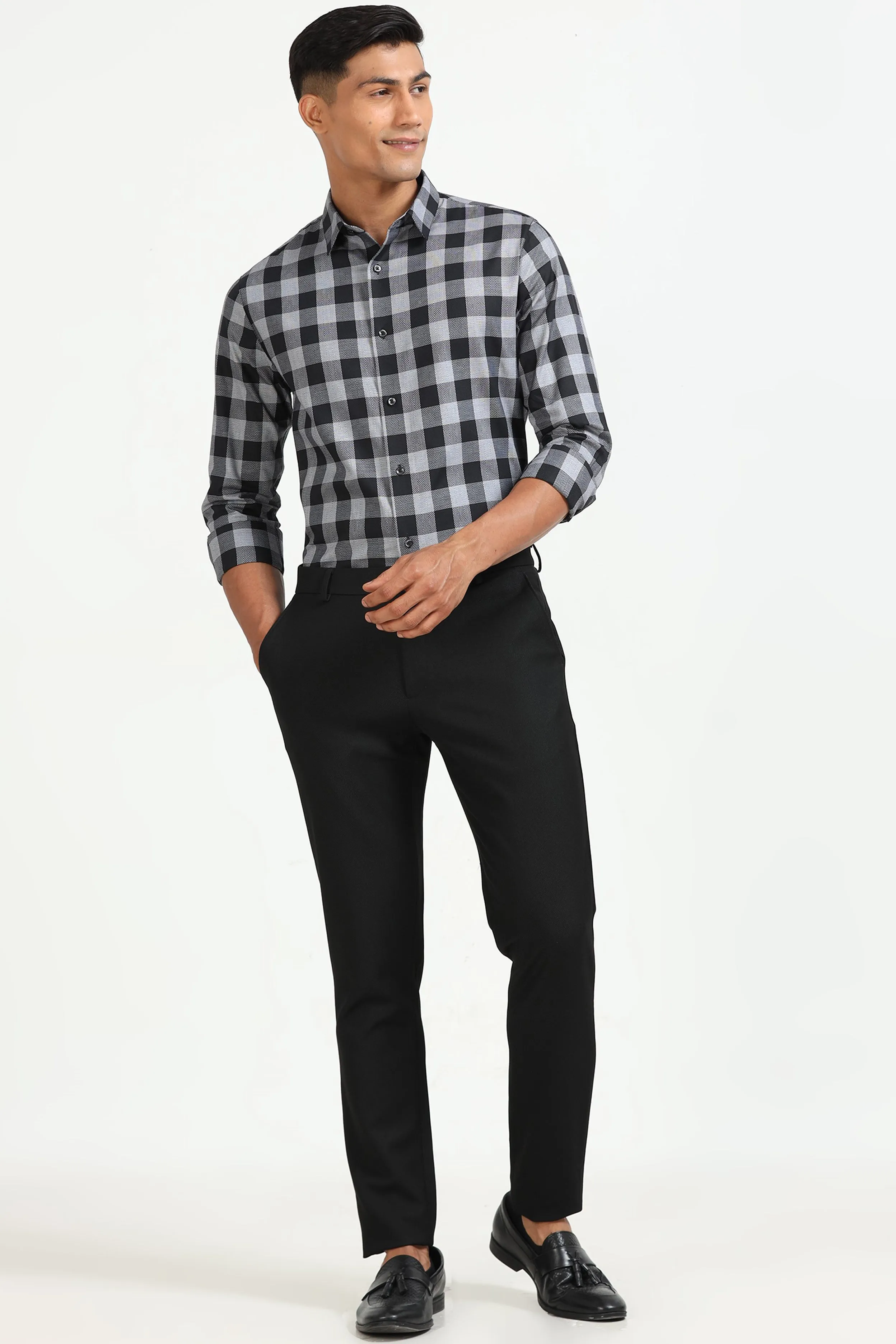 Greyscale Grid Shirt