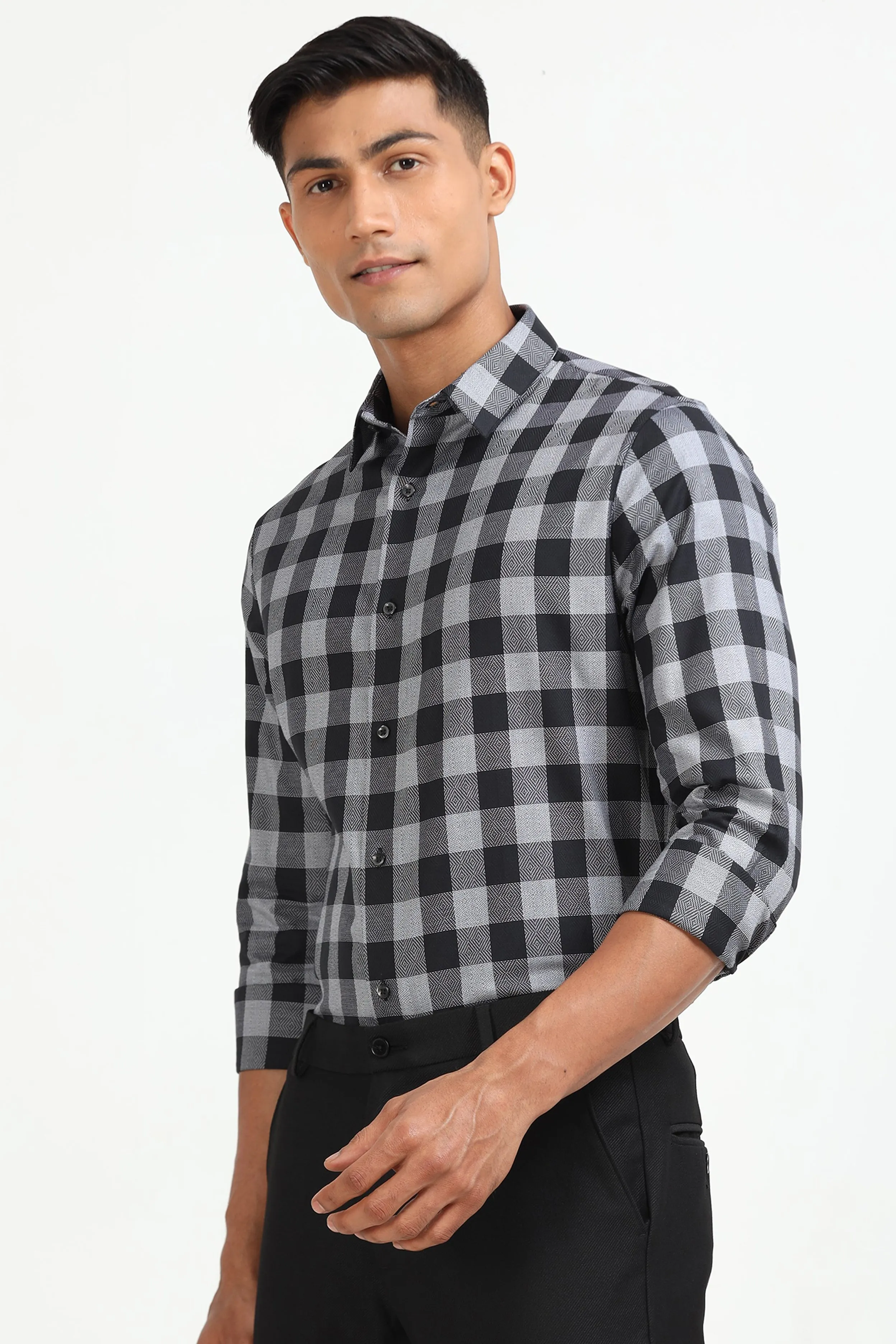 Greyscale Grid Shirt