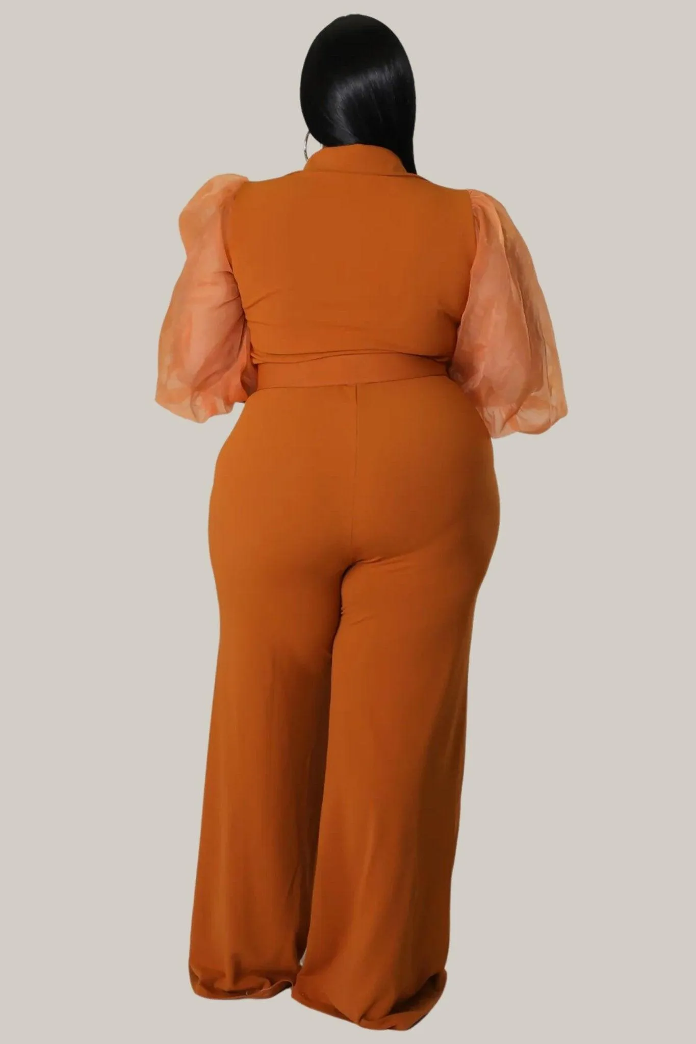 Kiana Puff Sleeves Belted Jumpsuit