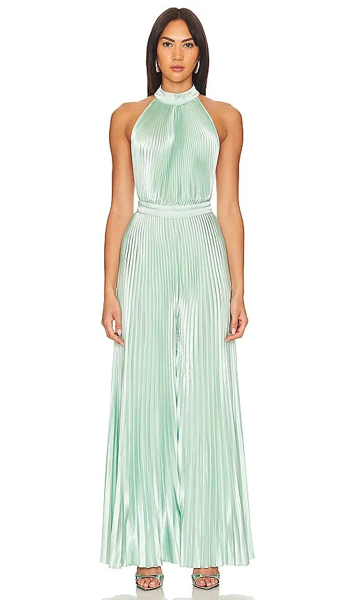 L'IDEE Cinema Low Back Jumpsuit in Mint