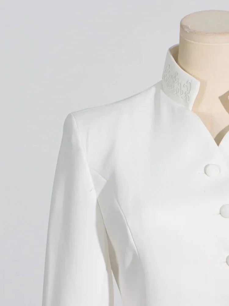 Long Sleeve Spliced Button Minimalist Two Piece Set