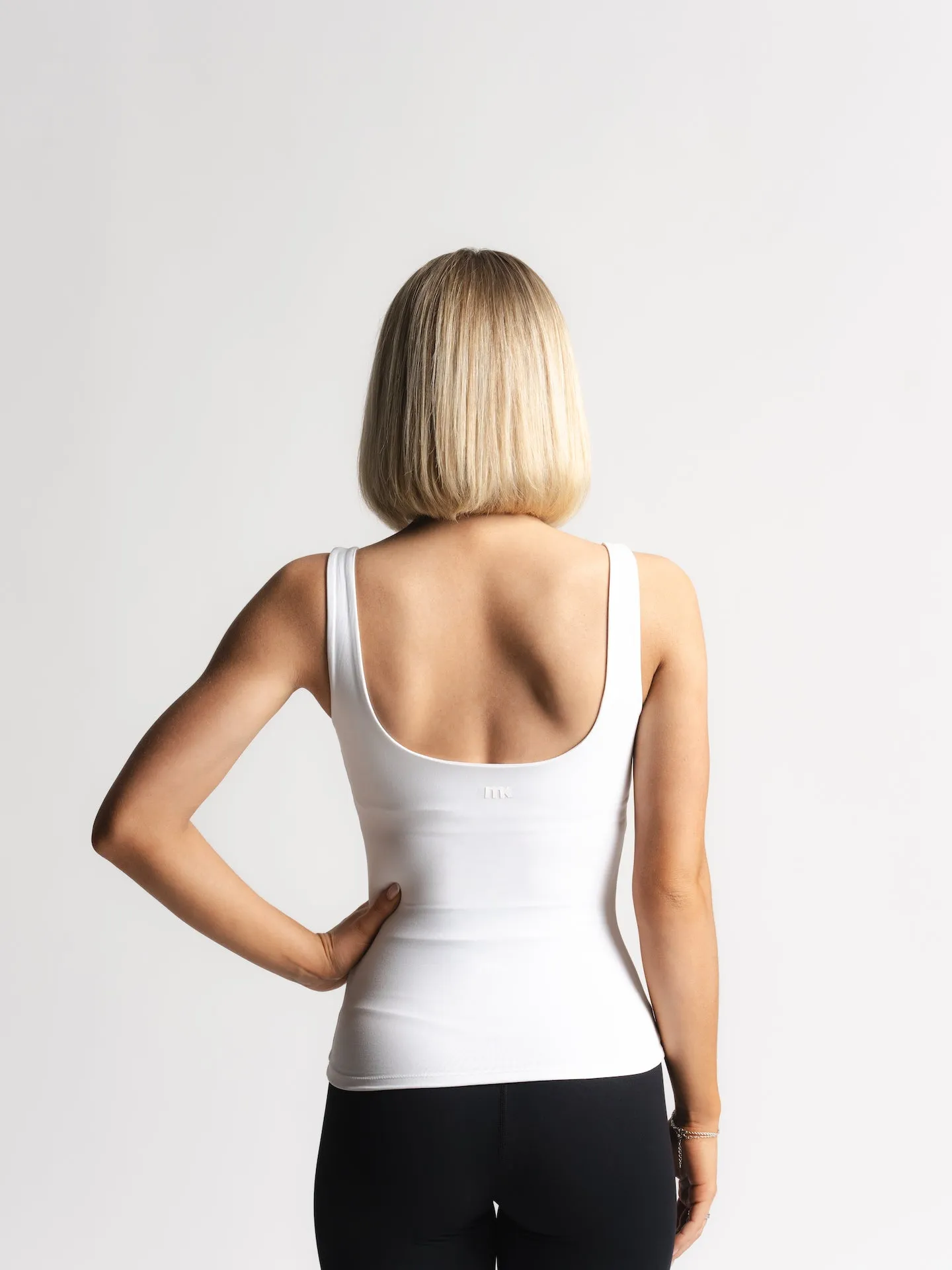 Lux Built-In Square Tank Top - Blanc