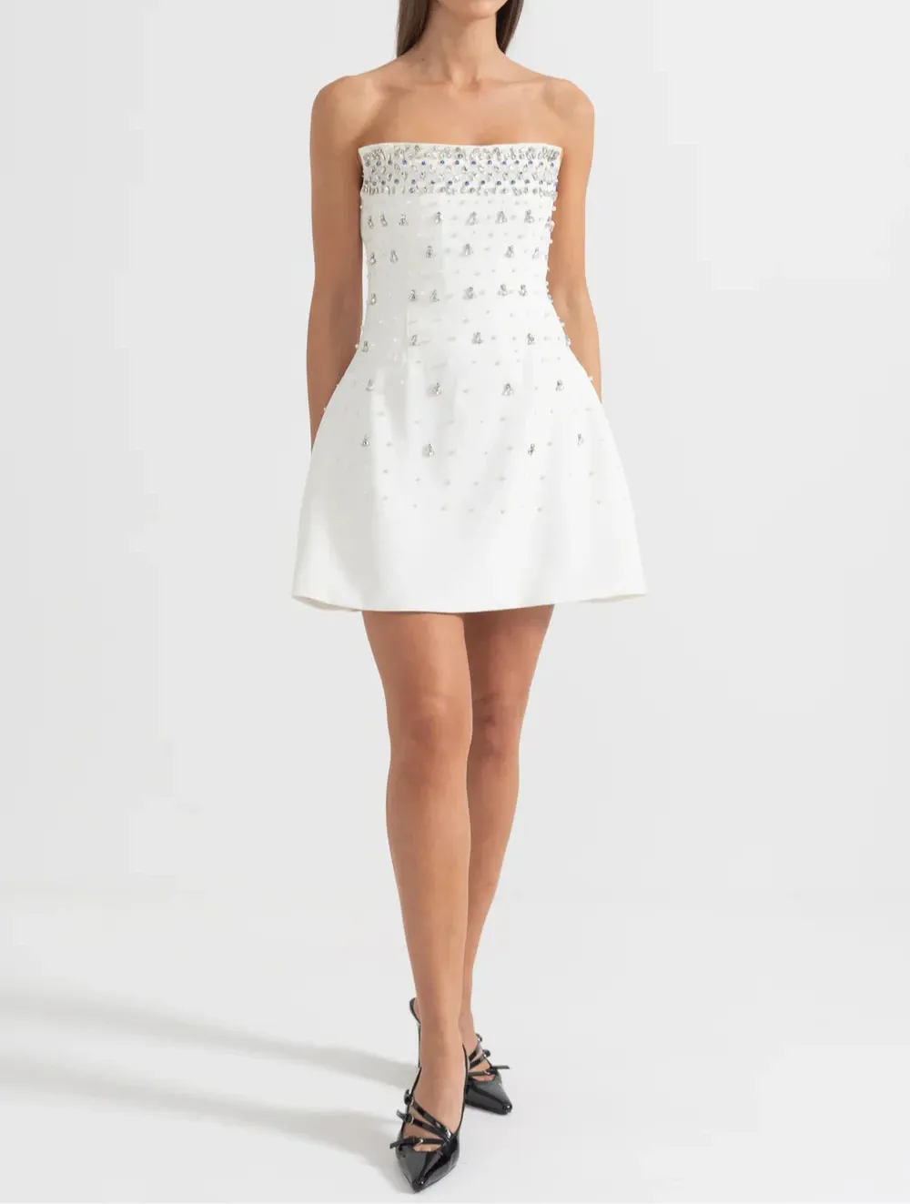 MELISSA Strapless Crystals Mini Bodycon Dress