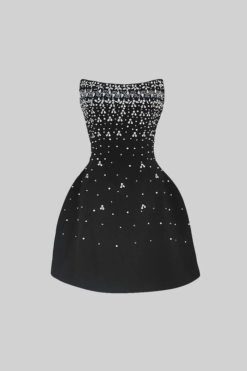 MELISSA Strapless Crystals Mini Bodycon Dress
