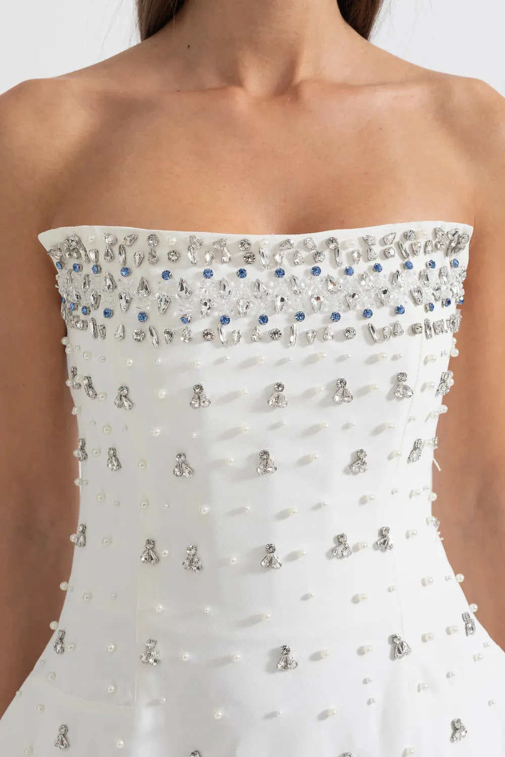 MELISSA Strapless Crystals Mini Bodycon Dress