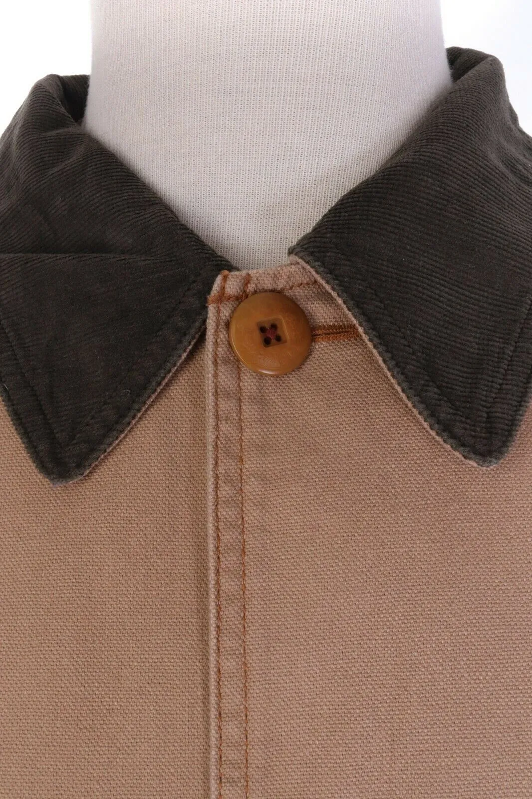 Men's LL BEAN Beige 100% Cotton Multipocket Thinsulate Field Coat Size XL Tall