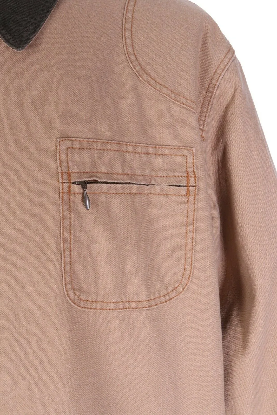 Men's LL BEAN Beige 100% Cotton Multipocket Thinsulate Field Coat Size XL Tall