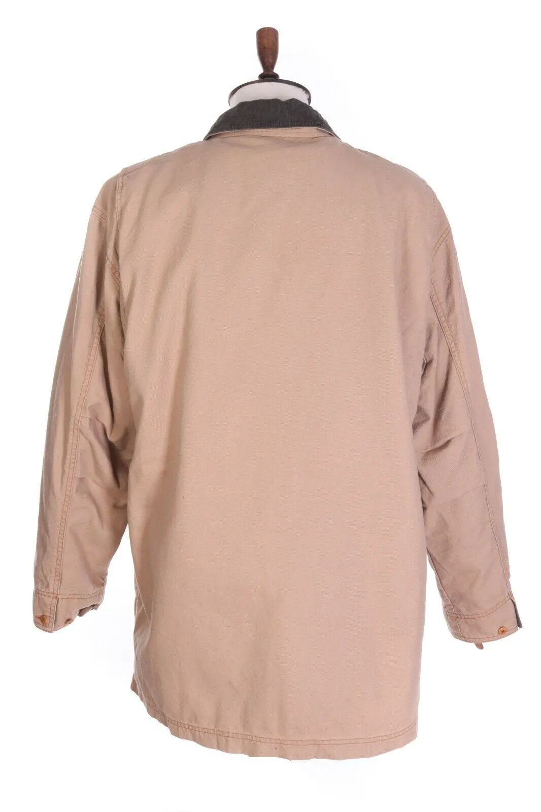 Men's LL BEAN Beige 100% Cotton Multipocket Thinsulate Field Coat Size XL Tall