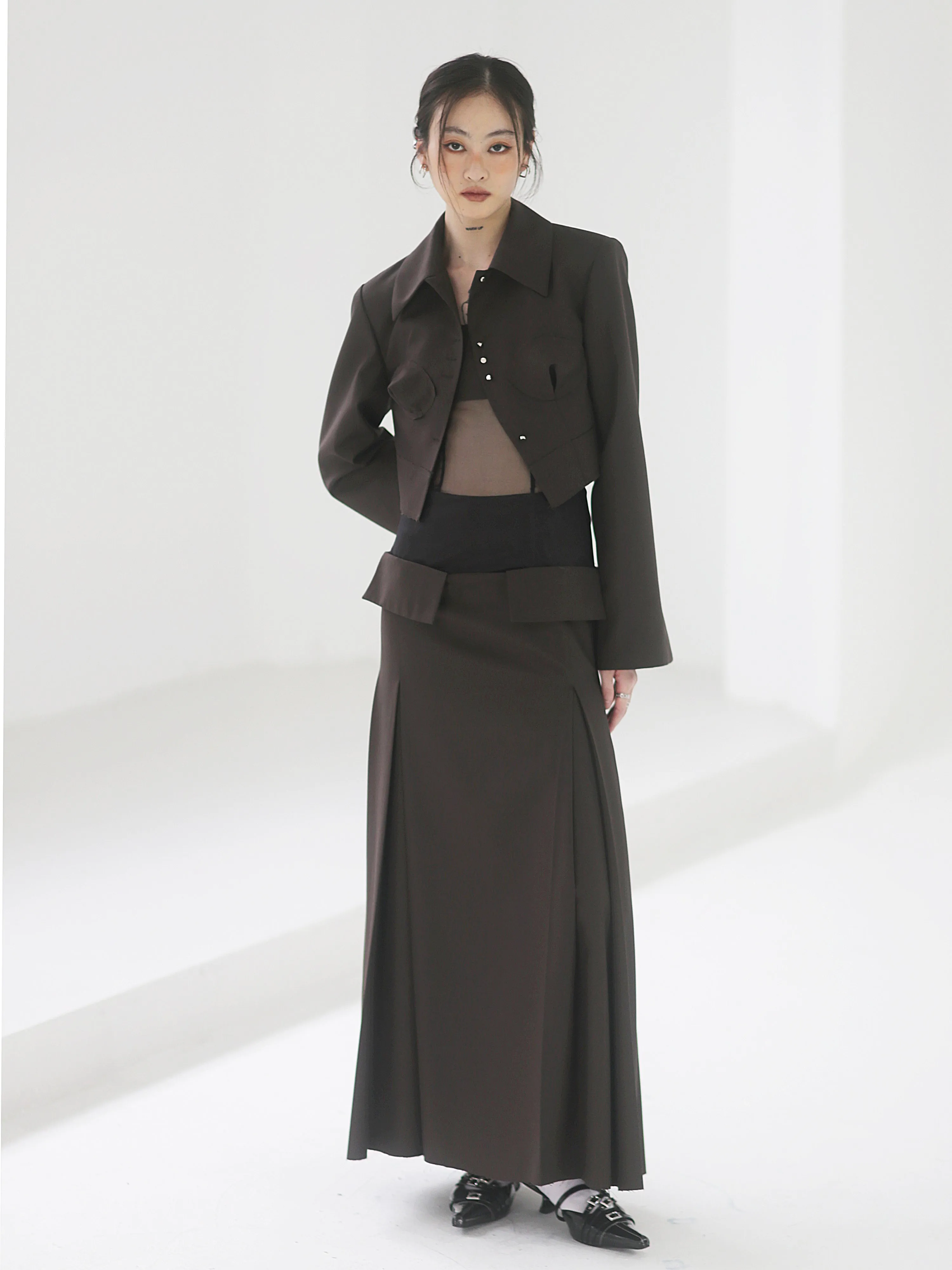 Mesh Stitching Tube Top Skirt
