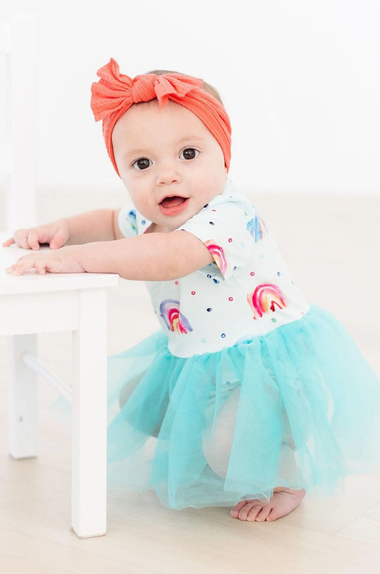 Mila & Rose:  Rainbow Grooves Tutu Bodysuit SHIPS SEPARATELY
