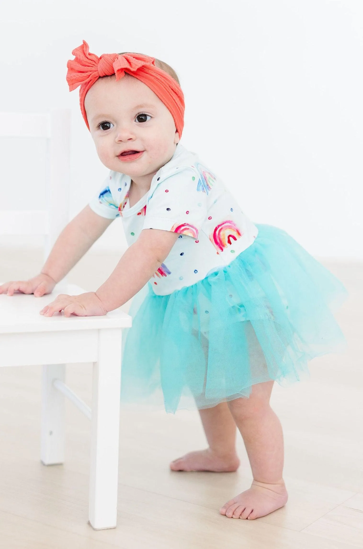 Mila & Rose:  Rainbow Grooves Tutu Bodysuit SHIPS SEPARATELY