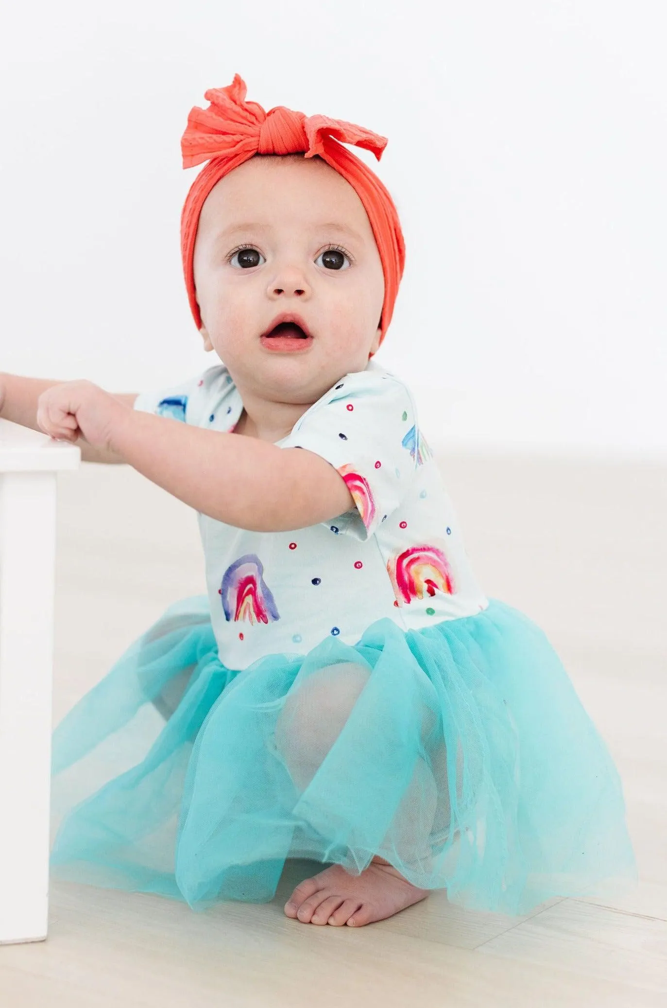 Mila & Rose:  Rainbow Grooves Tutu Bodysuit SHIPS SEPARATELY