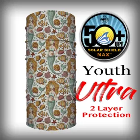 Monk Wrap Neck Gaiter - Face Mask - Bandana - YOUTH ULTRA - Double Layer - Mermaids