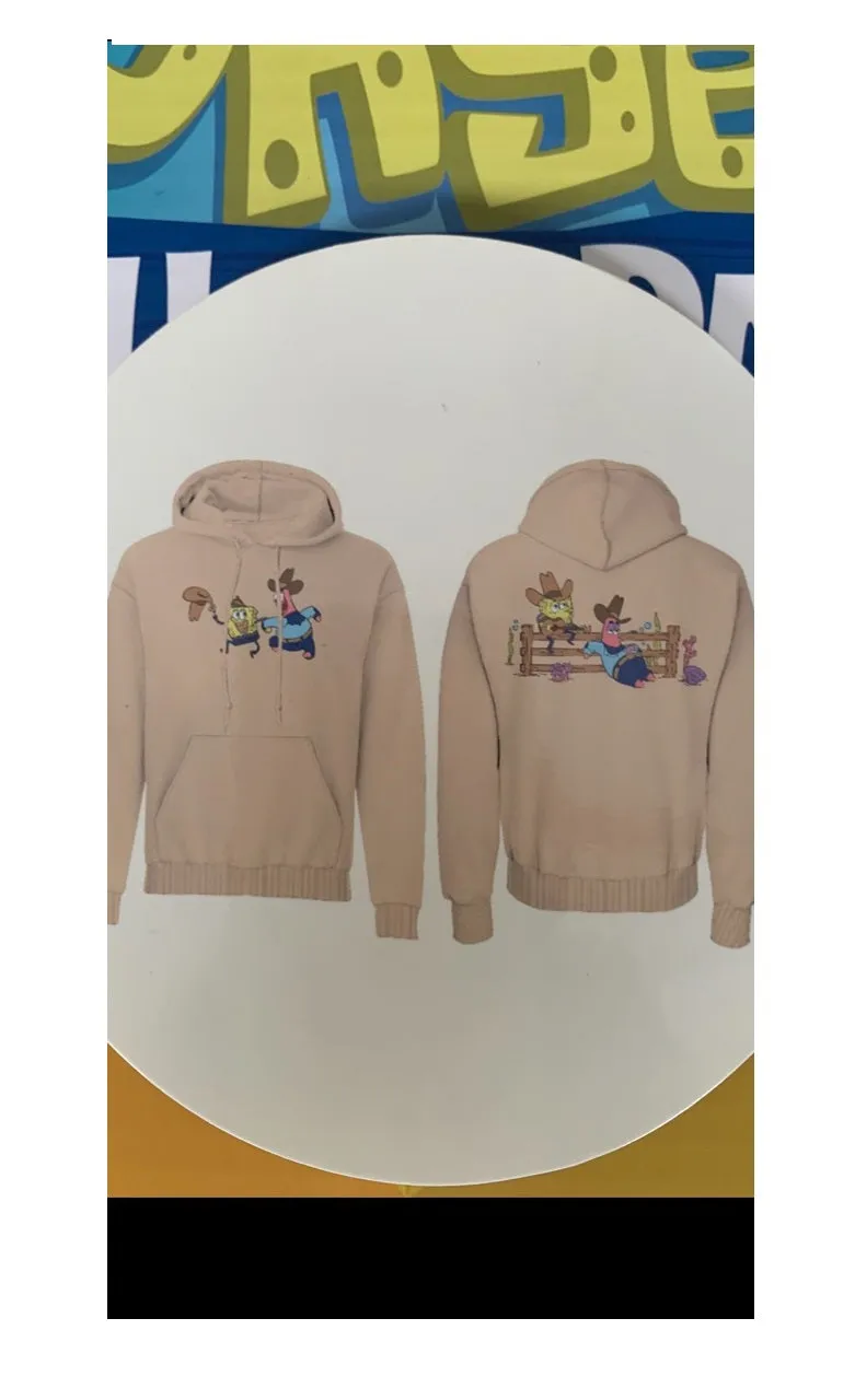 Nickelodeon Women's SpongeBob SquarePants Pullover Hoodie Tan Medium