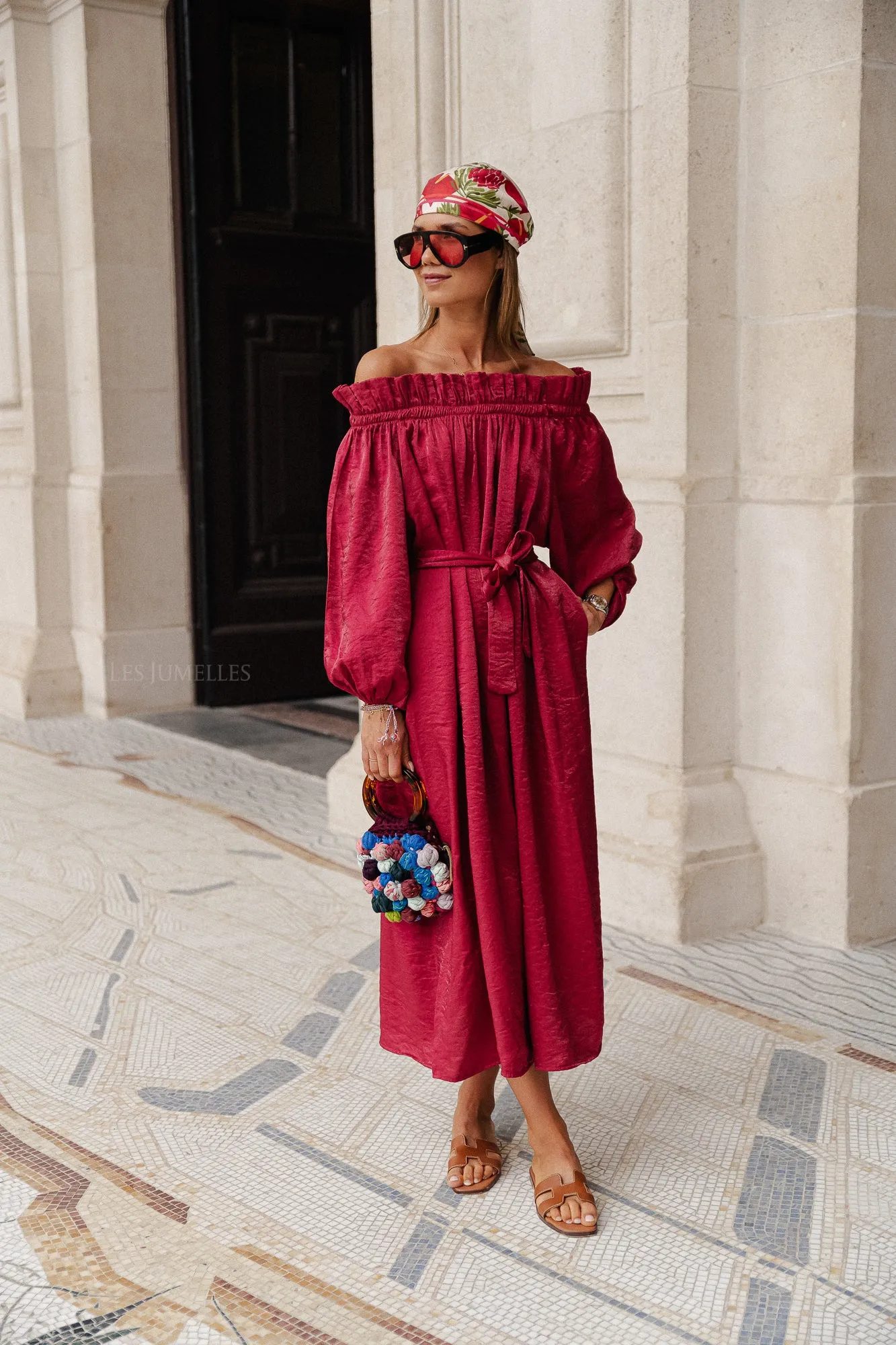 Ophelia off shoulder dress burgundy