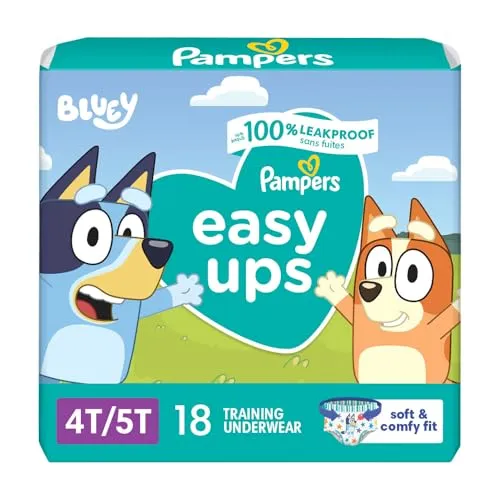 Pampers Easy Ups Training Underwear Boys 4T-5T 18 Count (Packaging May Vary)