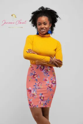 Pink Sea of Flowers Women's Mini Skirt