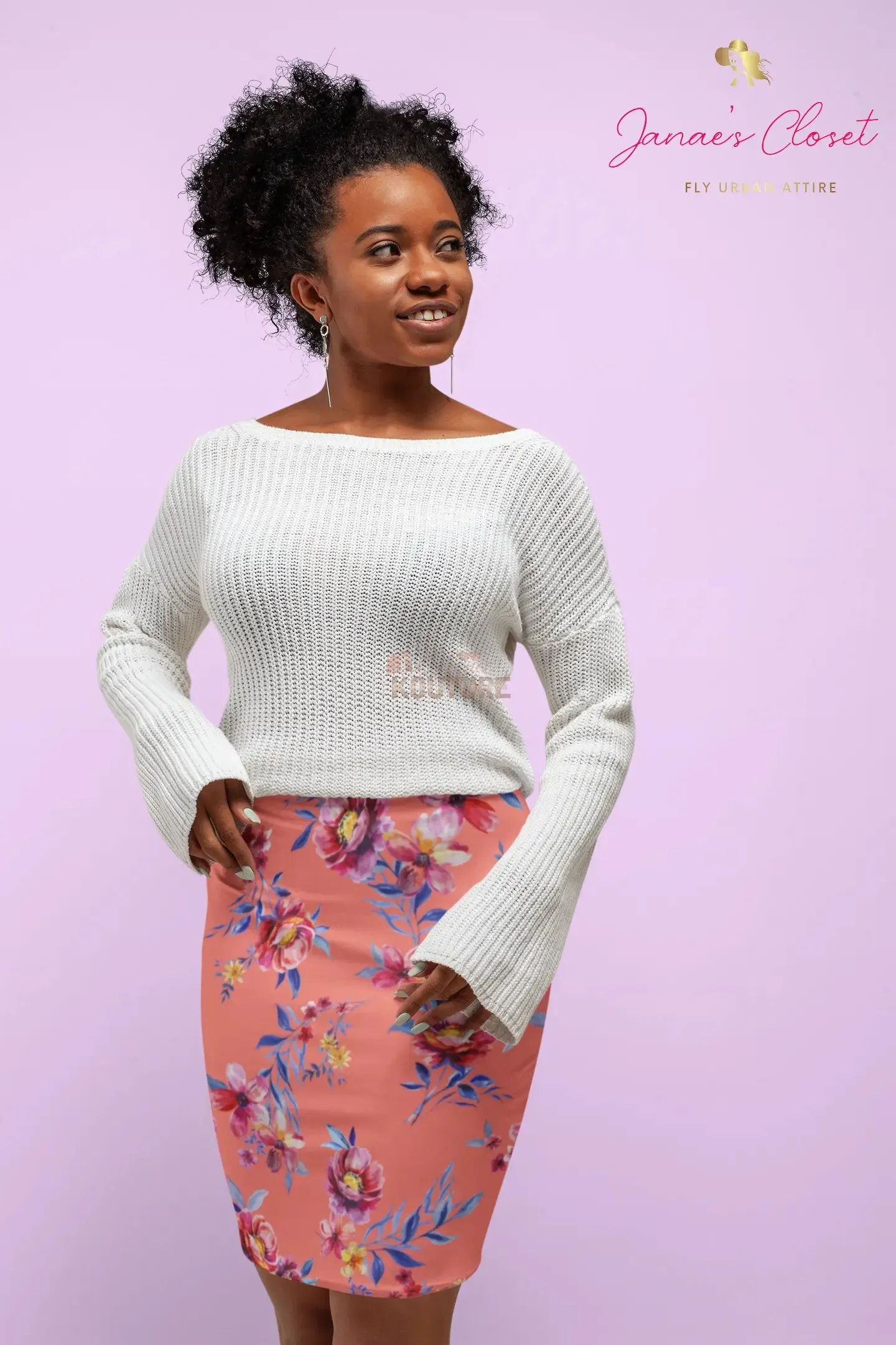 Pink Sea of Flowers Women's Mini Skirt