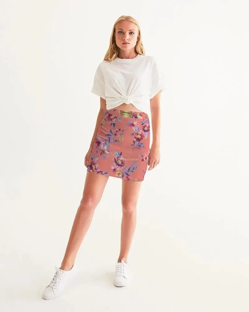 Pink Sea of Flowers Women's Mini Skirt