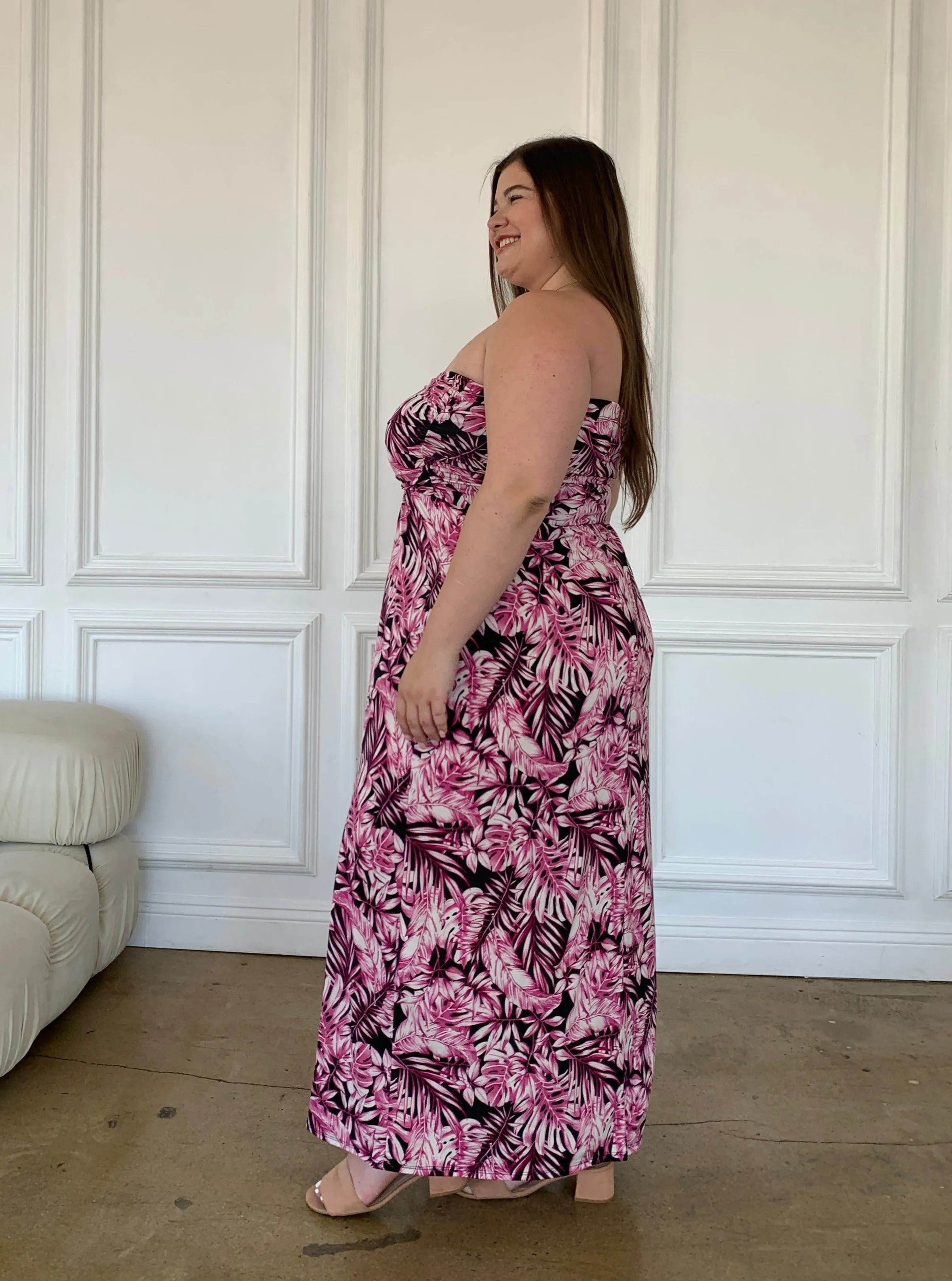 Plus Size Tropical Tube Dress