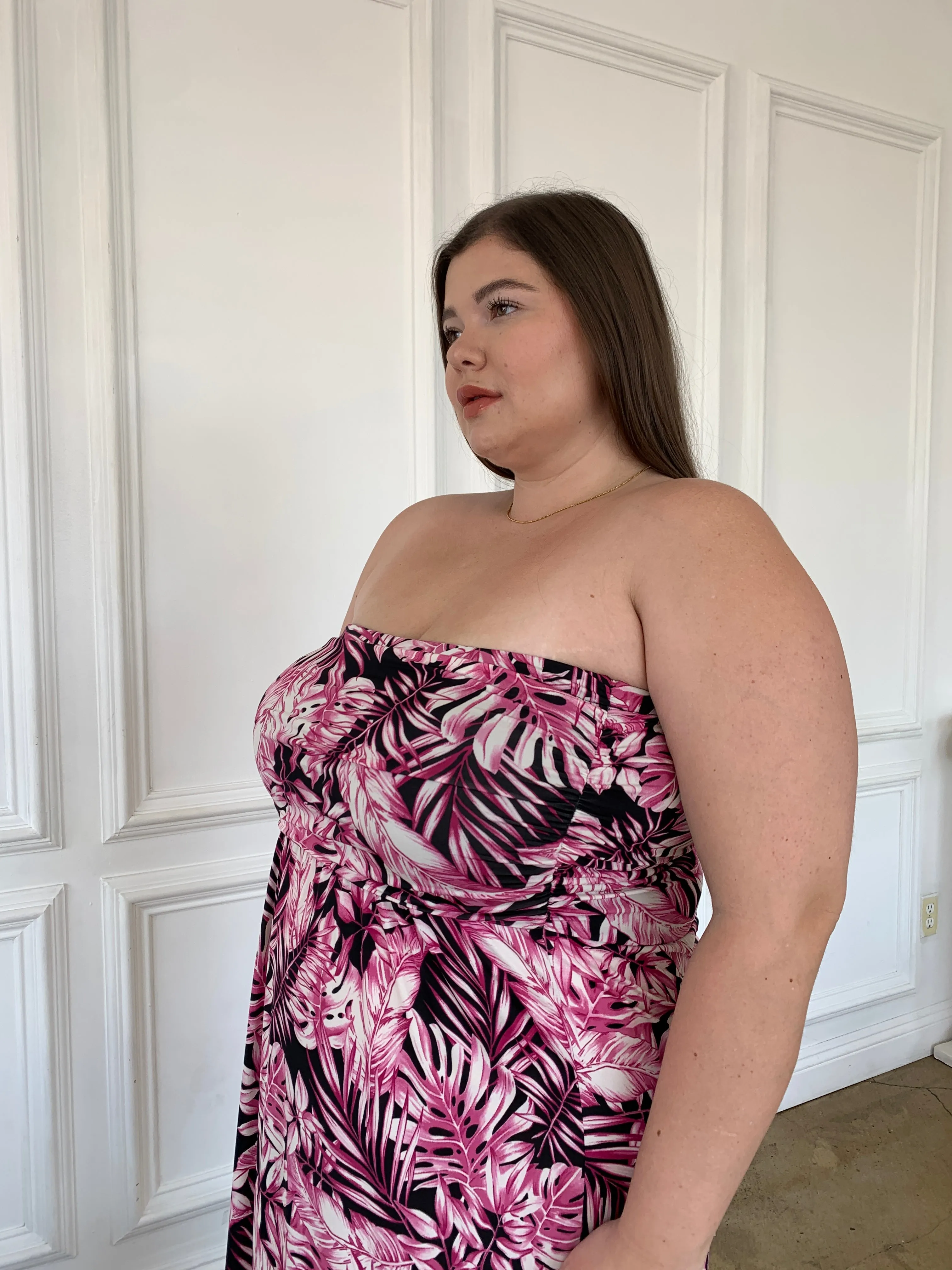 Plus Size Tropical Tube Dress