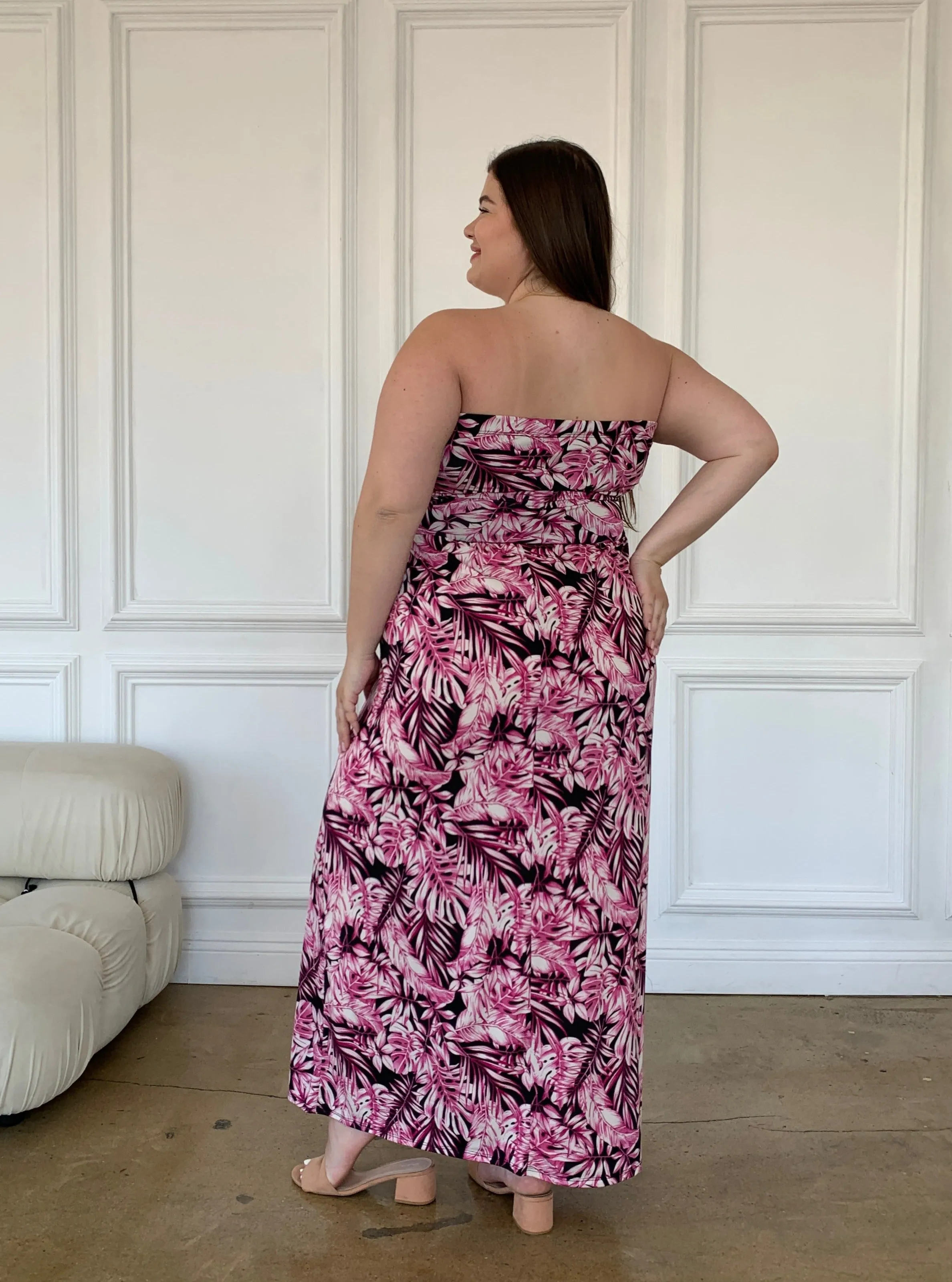 Plus Size Tropical Tube Dress
