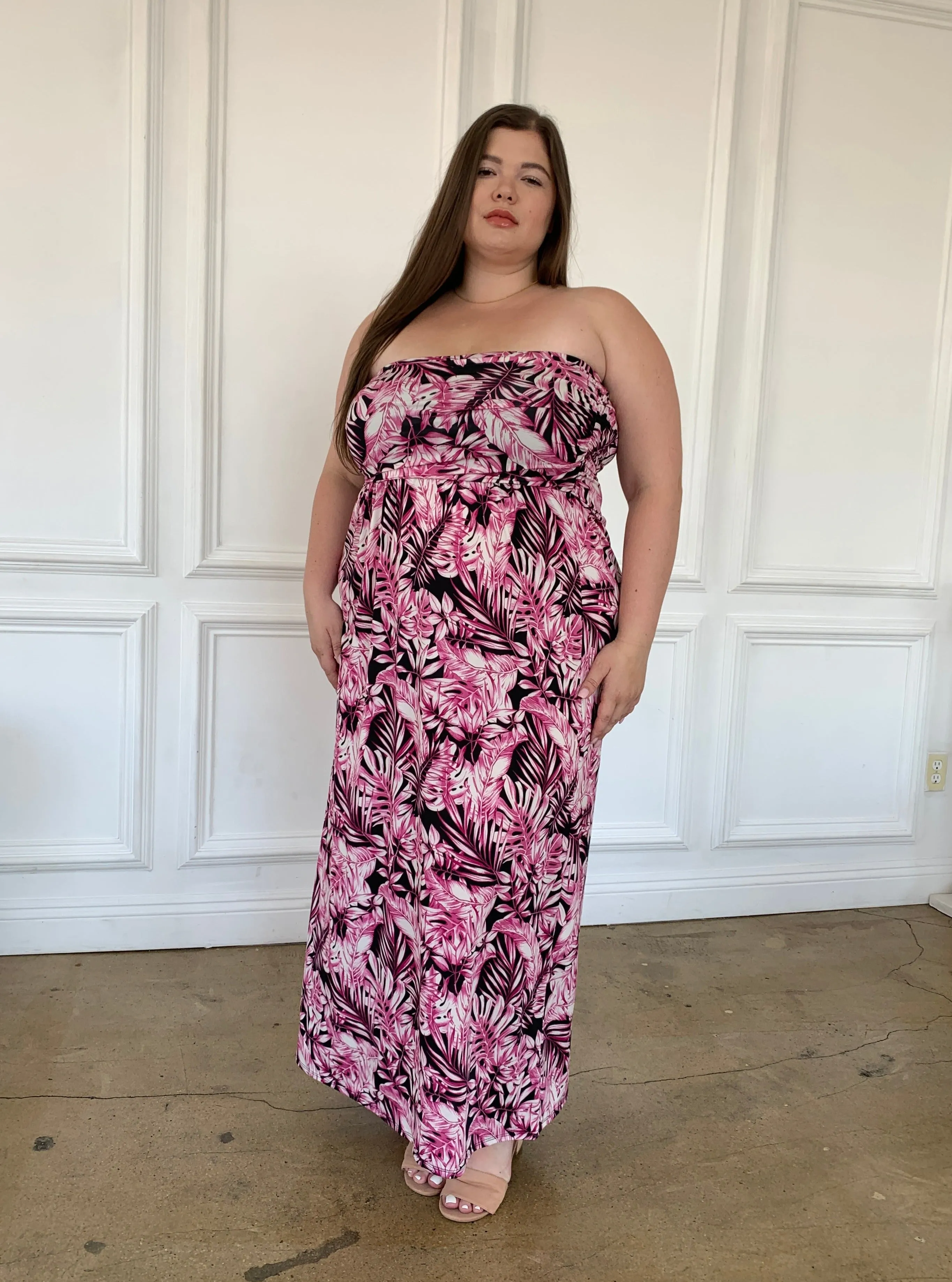 Plus Size Tropical Tube Dress