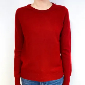 Post Box Red Cashmere Crew Neck Jumper Extra Small